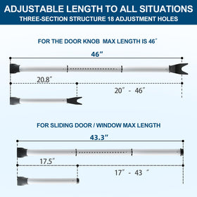 Rerishom door security bar extended for sliding doors up to 43 inches