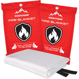 RESCUE GUARD fire blanket 2-pack in packaging, ready for home safety access.