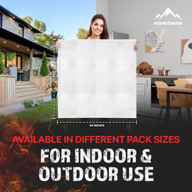 RESCUE GUARD fire blanket deploying easily in home or RV emergencies.