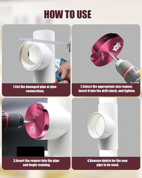 RESHARK PVC pipe reamer kit with 1 inch size for clean edge finish