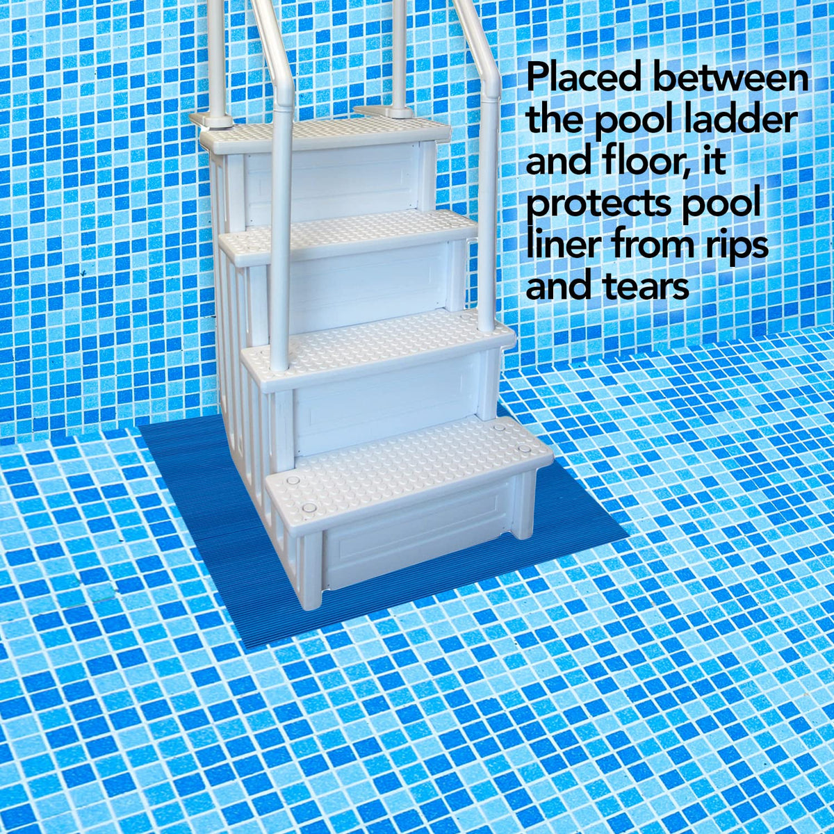 RESILIA Stay-Put ladder mat covers 36x36 inches for full base protection