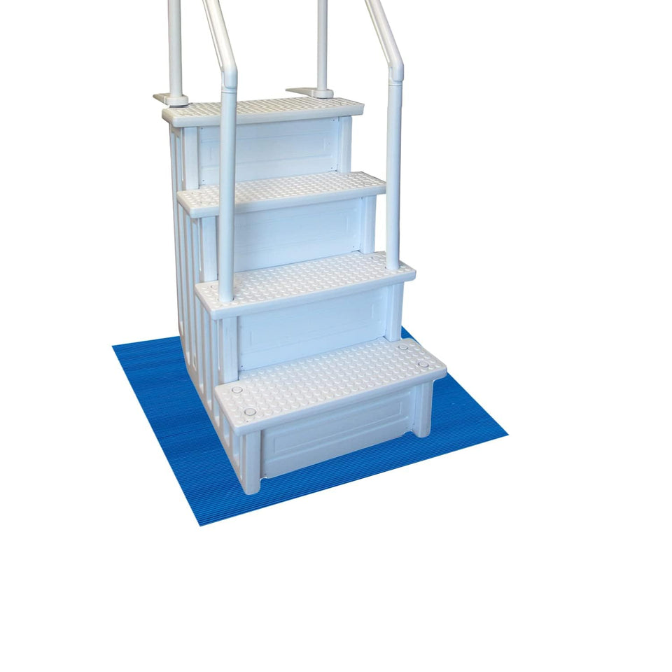 RESILIA Stay-Put ladder mat with non-slip surface boosts pool entry stability