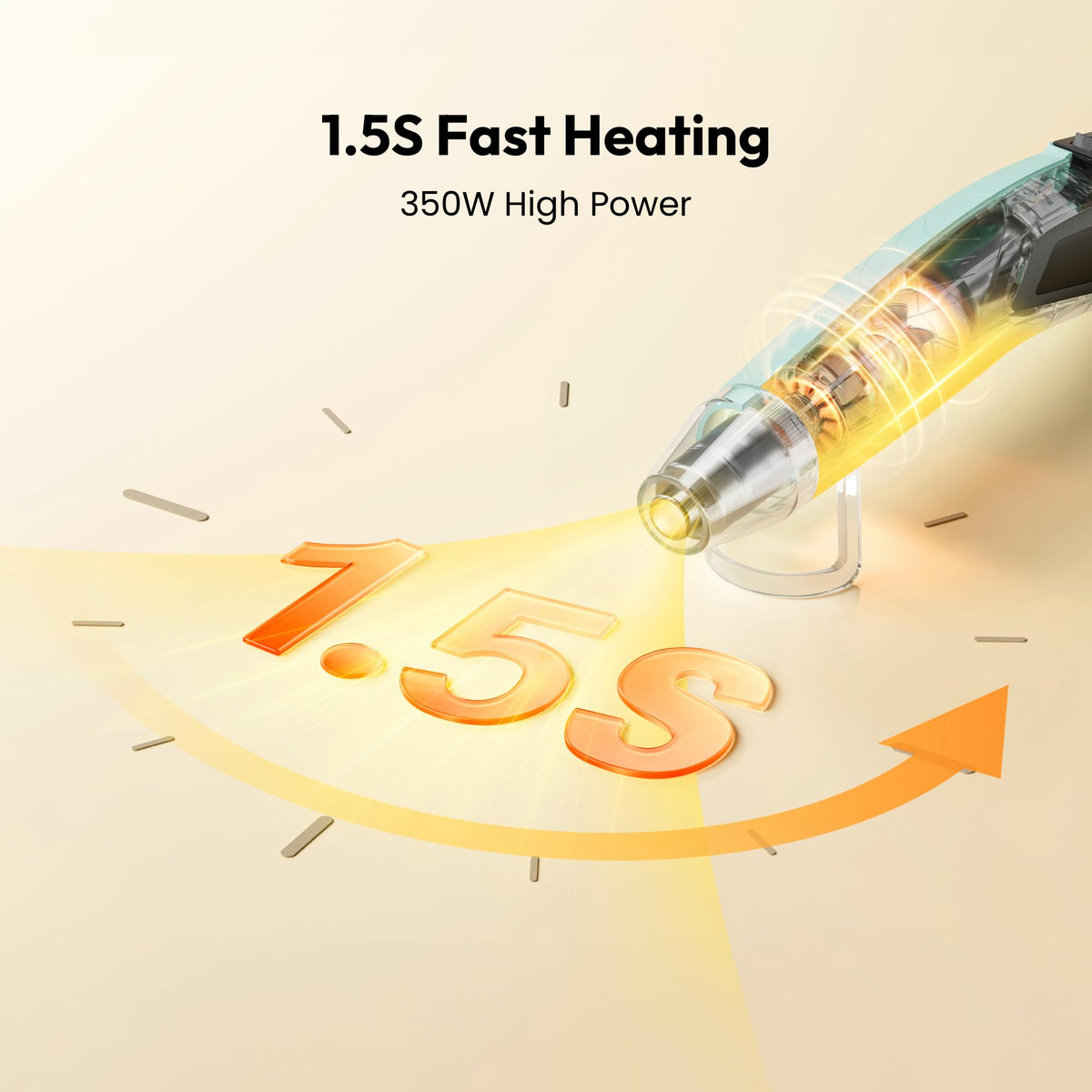 Resiners heat gun round nozzle widens heat coverage for bubble removal and embossing