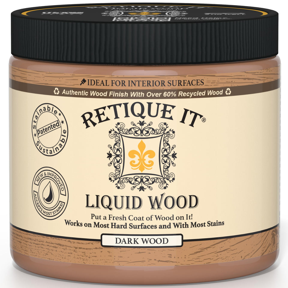 Retique It dark-wood base coat for a rich foundation ready for staining.
