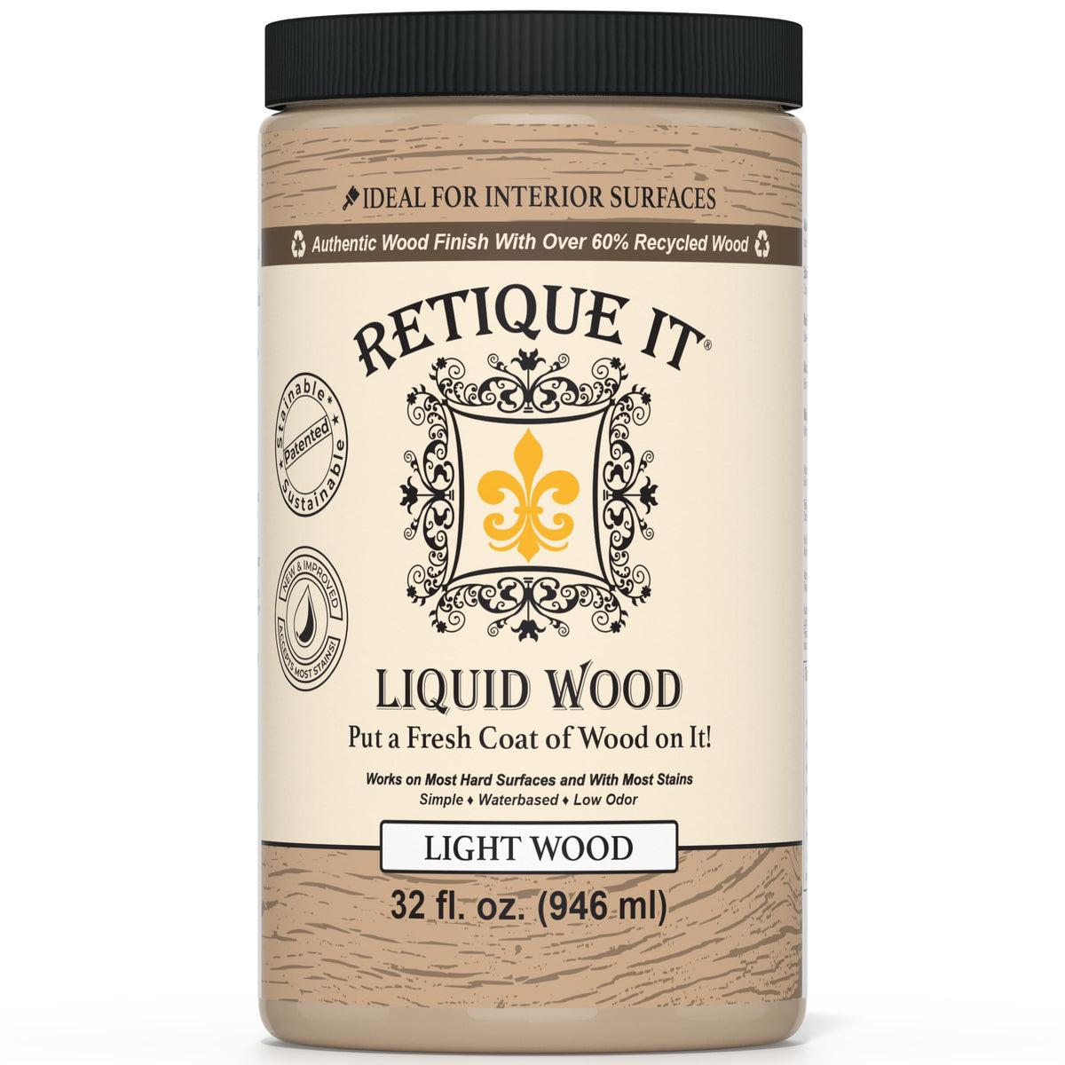Retique It new formula bottle shows improved adhesion for authentic wood finish