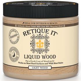 Retique It new formula liquid wood coatings applied to light wood showing deeper grain