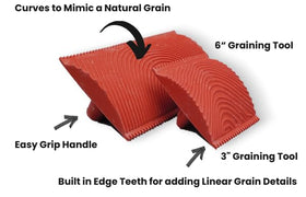 Retique It 6-inch wood grain tool for broad, natural grain