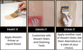 Retique It wood grain tool set in use delivering textured grain