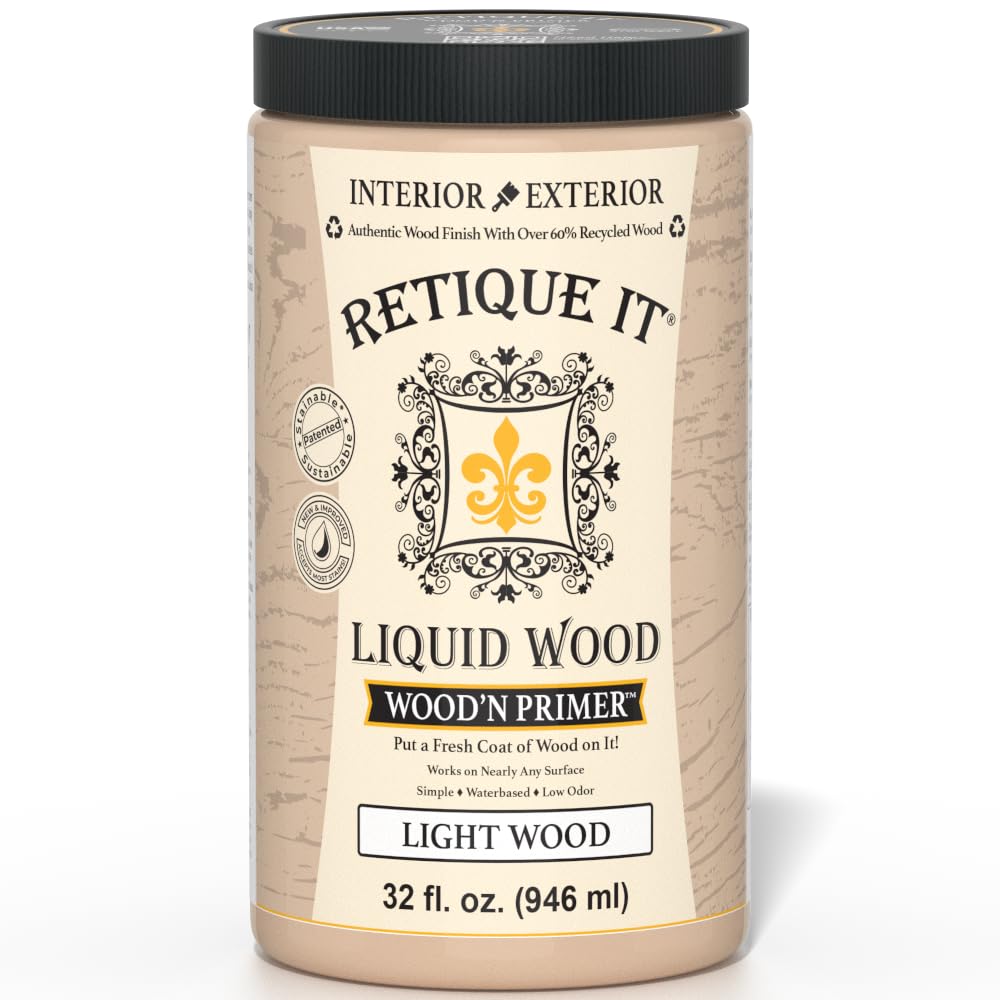 Retique It Wood'n Primer application showing strong stain adhesion.