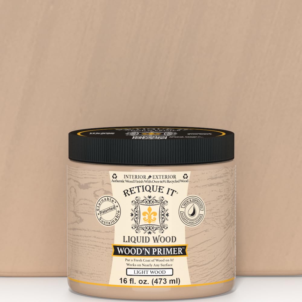 Retique It Wood'n Primer swatch demonstrating deeper stain penetration.