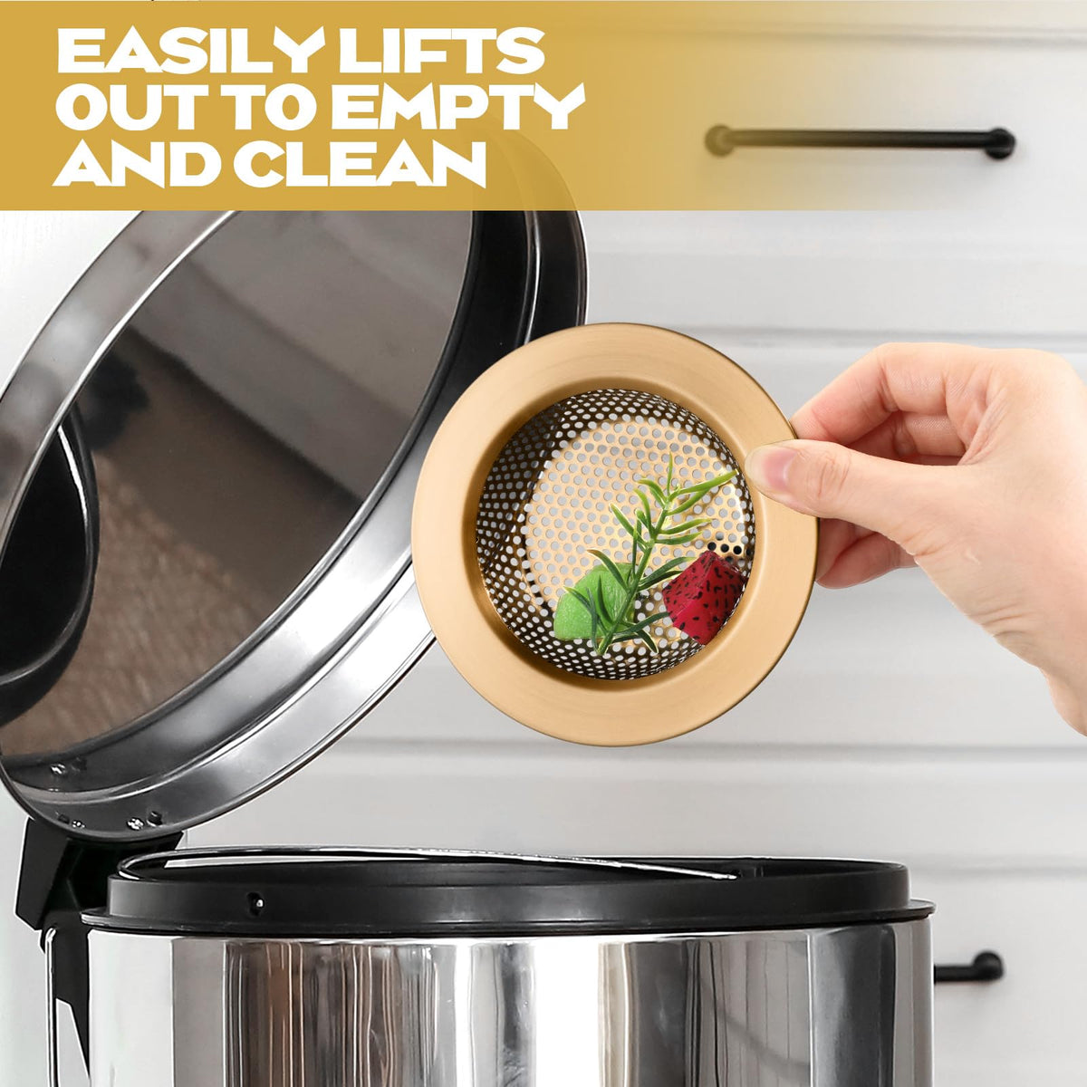 Retisee champagne bronze finish enhances kitchen decor gracefully.