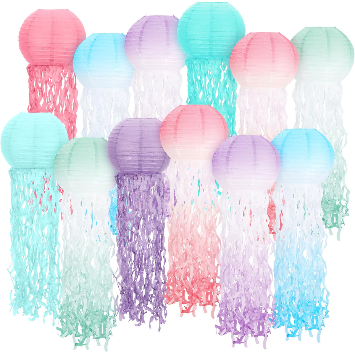 Retisee jellyfish lanterns with gradient colors brighten undersea party décor