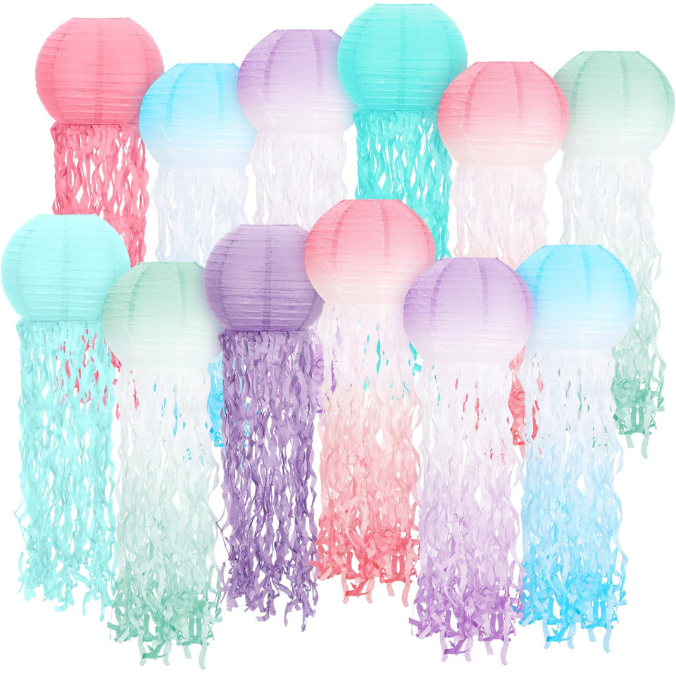 Retisee jellyfish lanterns with gradient colors brighten undersea party décor