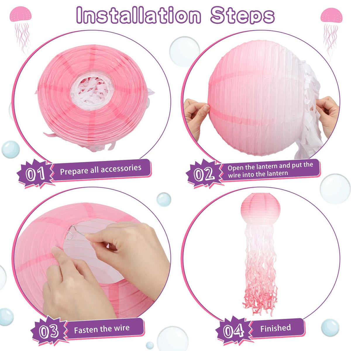 Retisee jellyfish lanterns are easy to assemble and hang for quick decor