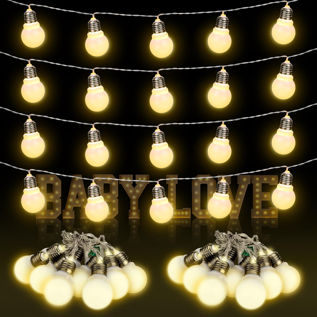 Retisee marquee light bulbs on a 138ft string for cozy indoor and outdoor celebrations.