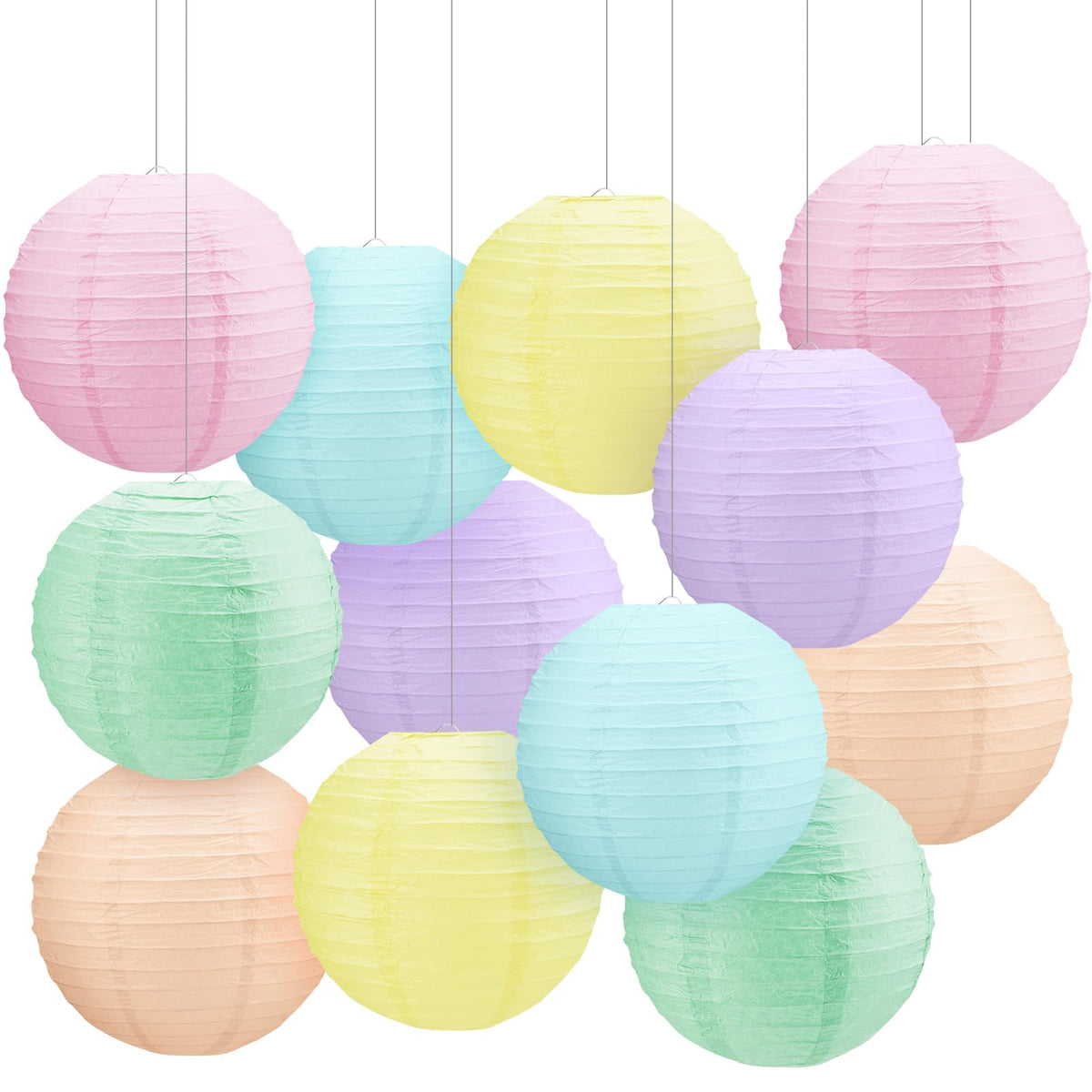 Retisee pastel lanterns 12-pack multicolor display for festive spaces
