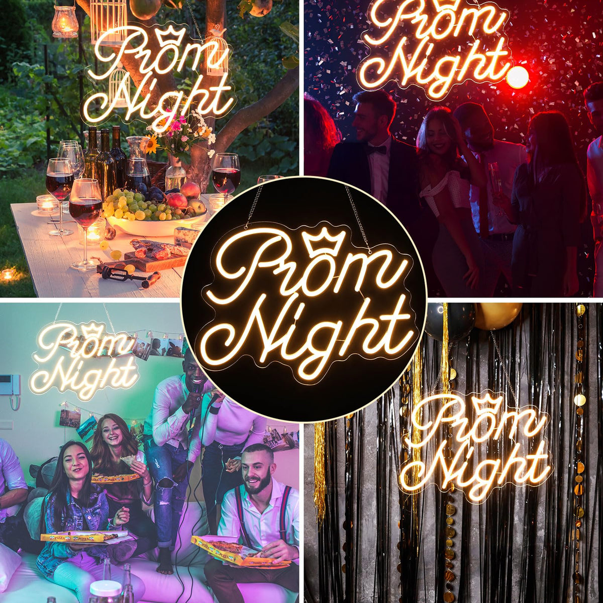 Retisee Prom Night neon sign creates a festive party backdrop