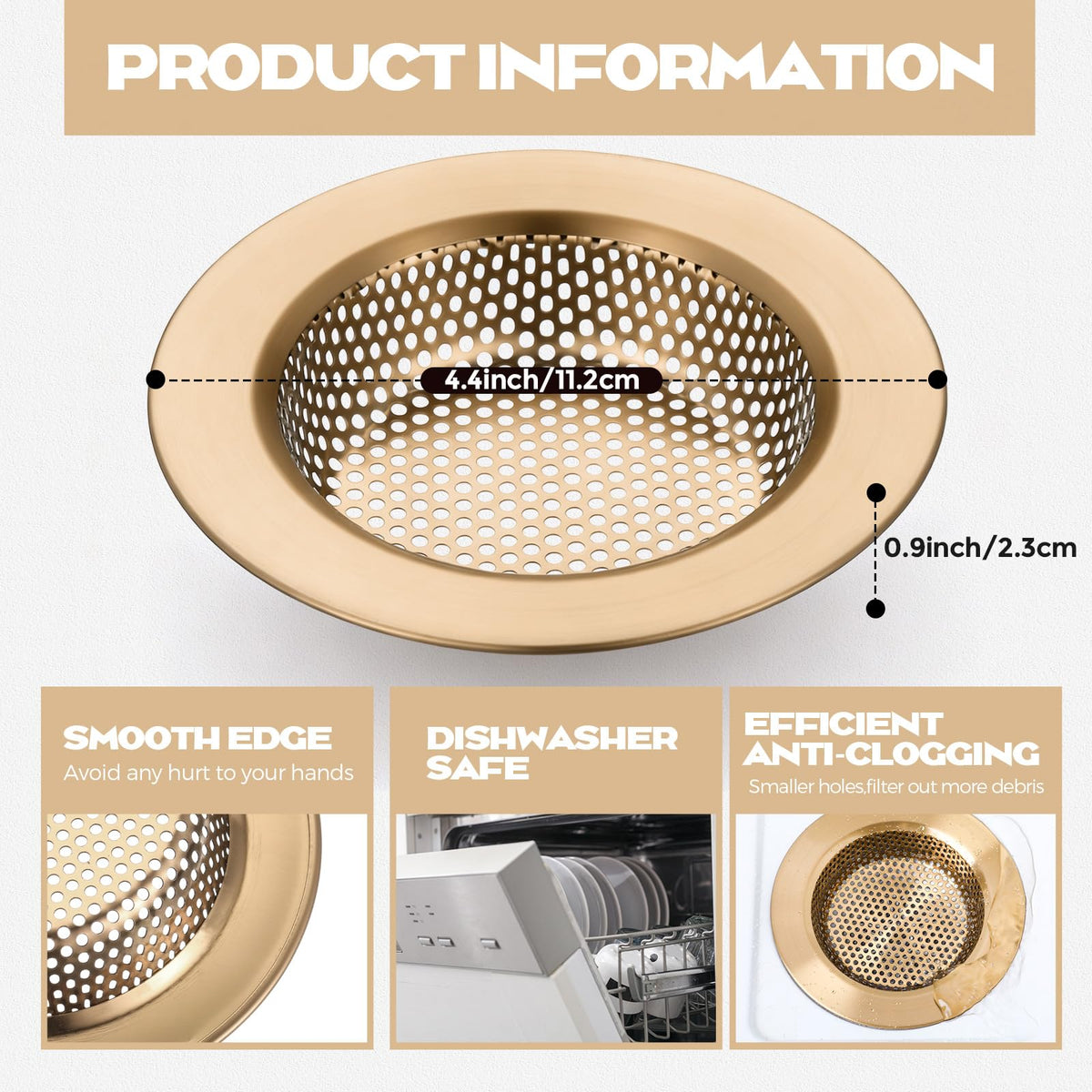 Retisee hair and food catcher prevents clogs during dishwashing.