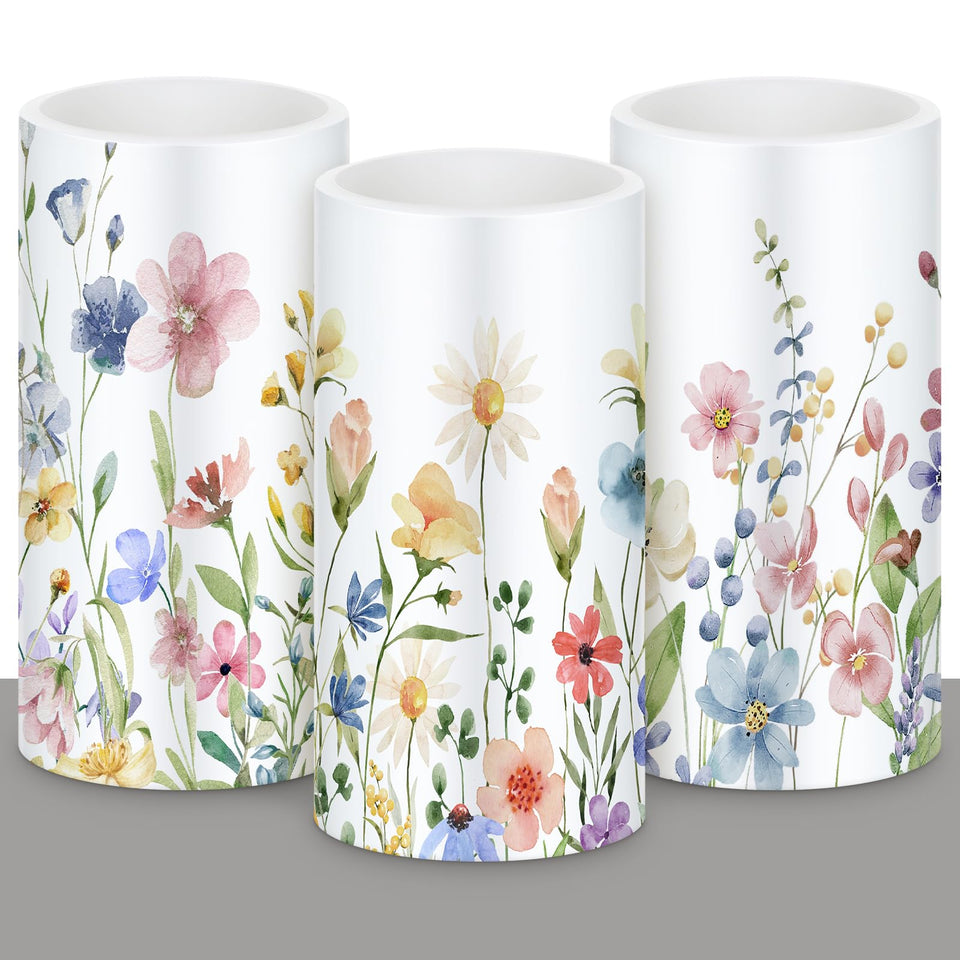 Retisee spring wildflower flameless candles set enhances dining table ambience