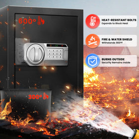 RETLLAS 2.5 Cu Ft Safe Box digital keypad for convenient access control