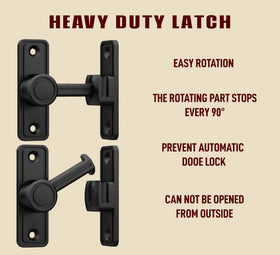 RETRIN barn door latch black finish blends with décor while protecting privacy.