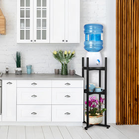 Retyion plant display option with water jug storage