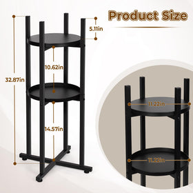 Retyion stand featuring two round shelves for organized storage