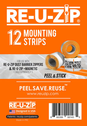 RE-U-ZIP mounting strip refills built-in cutting guide enables precise sizing