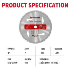 Revvstark 12-inch blade with 1-inch arbor for secure mounting