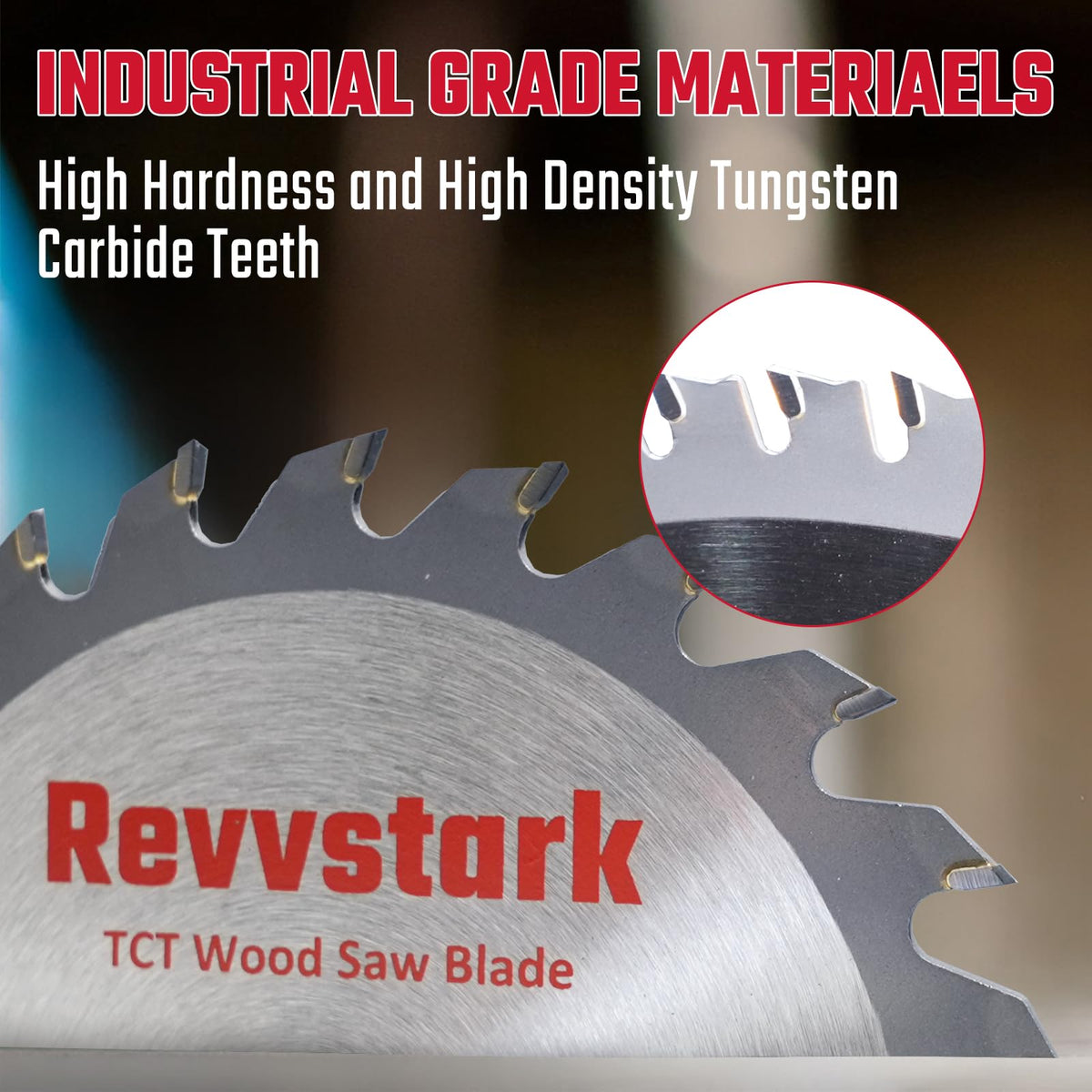 Revvstark carbide teeth close-up showing toughness.