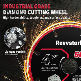 Revvstark wheel with 7/8 inch arbor fits standard grinders for versatile metalwork.