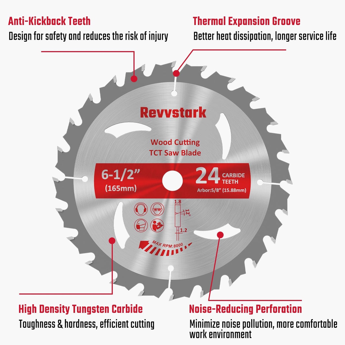 Revvstark thermal expansion grooves aid heat dissipation during use.