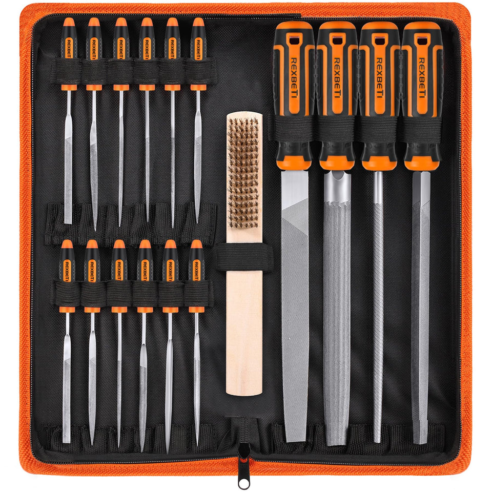 REXBETI 25-piece flat file for smooth edge finishing