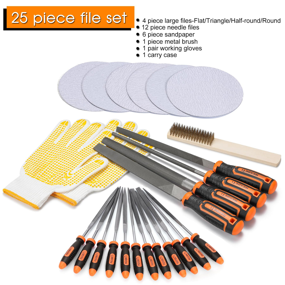 REXBETI 25-piece triangle file for aggressive material removal