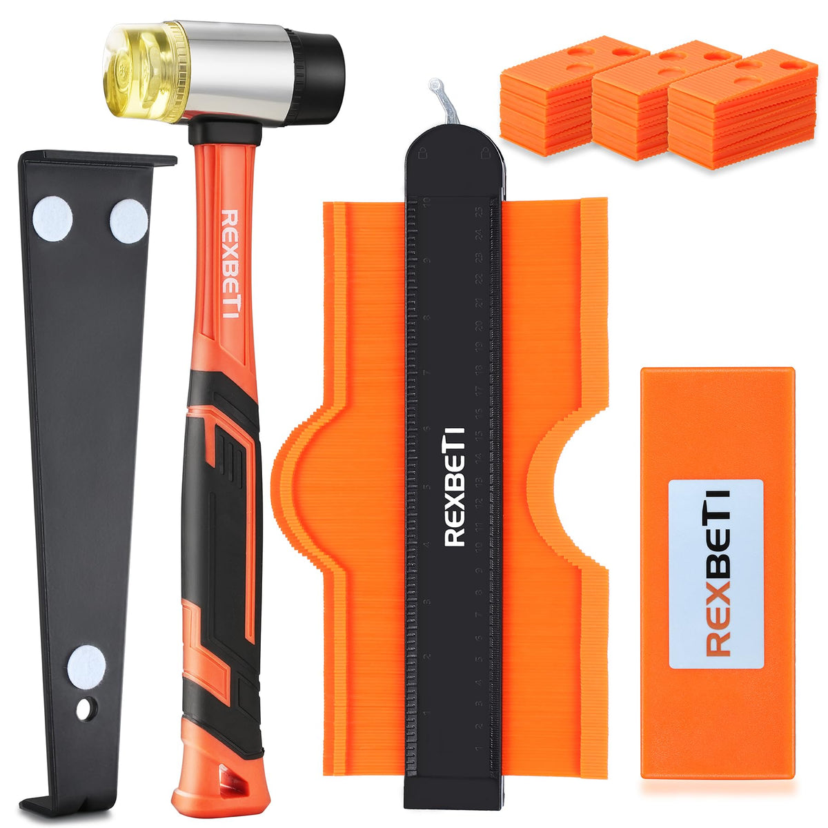 REXBETI tapping-block in action supports precise laminate installation.