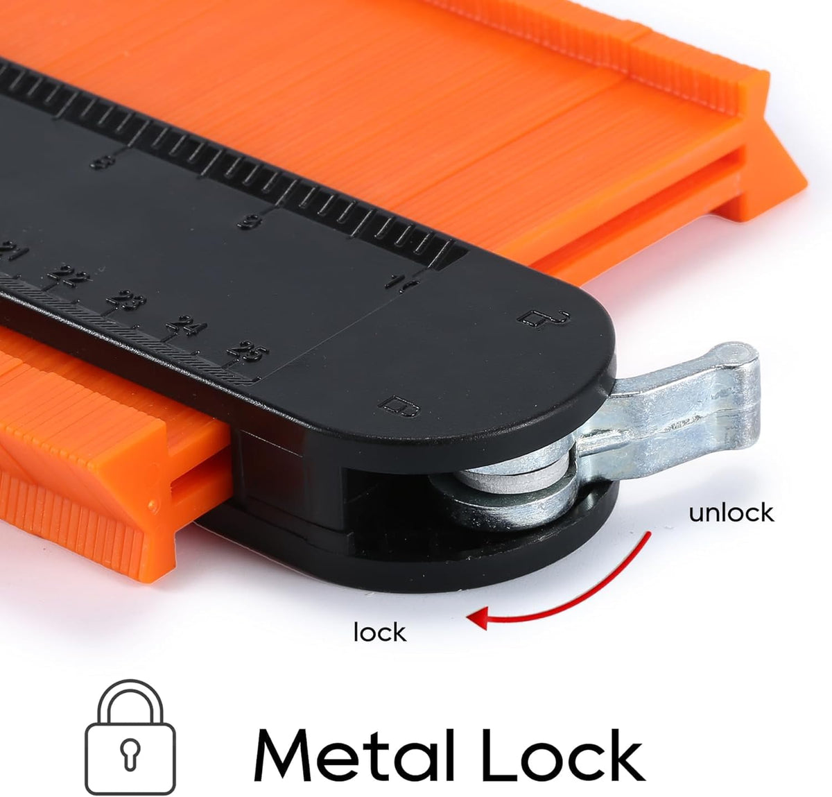 REXBETI contour-gauge 10inch captures shapes around corners for accurate fitting.