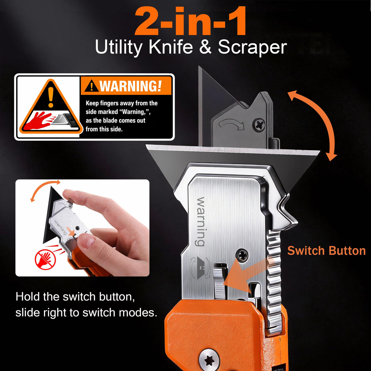 REXBETI folding knife-scraper stored in pocket for quick access.