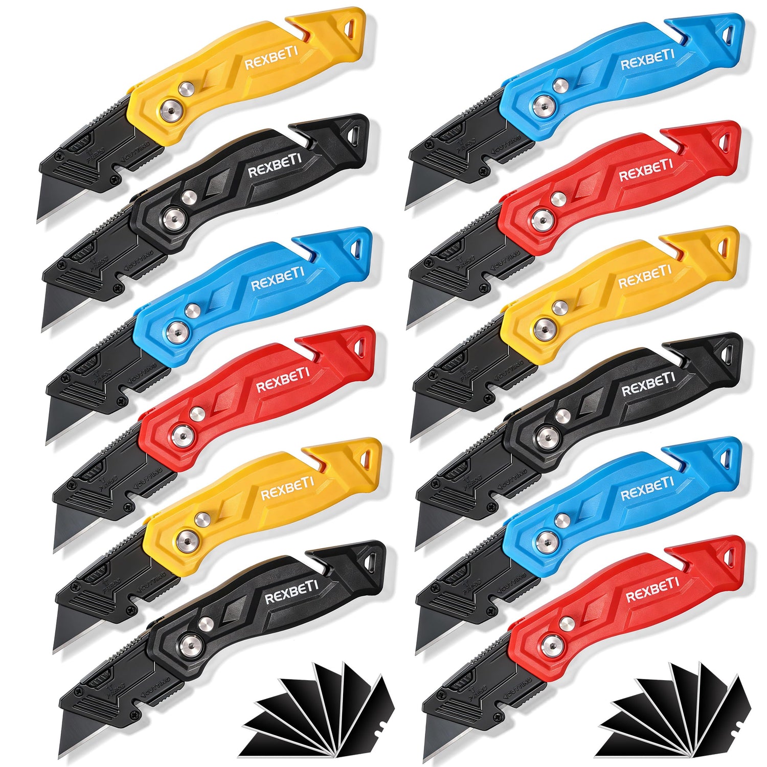 REXBETI folding knife with quick-change blades for fast, precise cardboard cuts.
