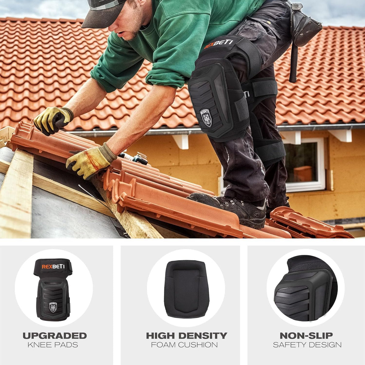 REXBETI knee pads extension straps enable quick fit adjustments