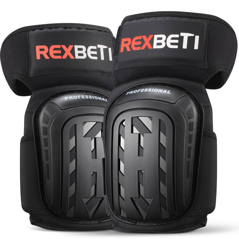 REXBETI knee pads with foam cushion provide comfortable kneeling support for long tasks.