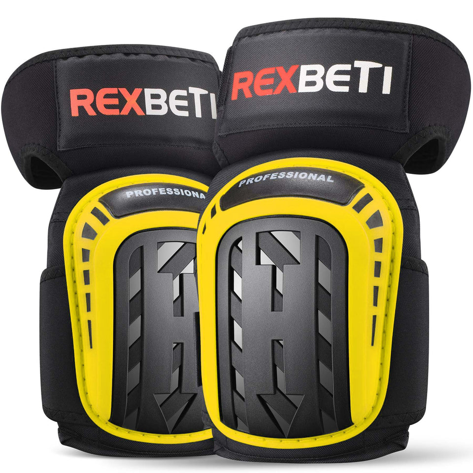 REXBETI knee pads with gel cushion for long-lasting comfort during heavy tasks.