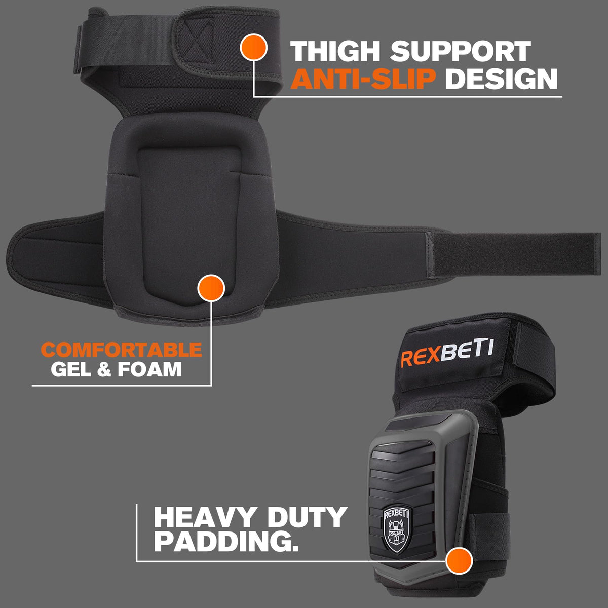 REXBETI knee pads in roofing scenario for secure knee support