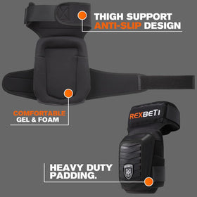 REXBETI knee pads thigh support design provides secure wear