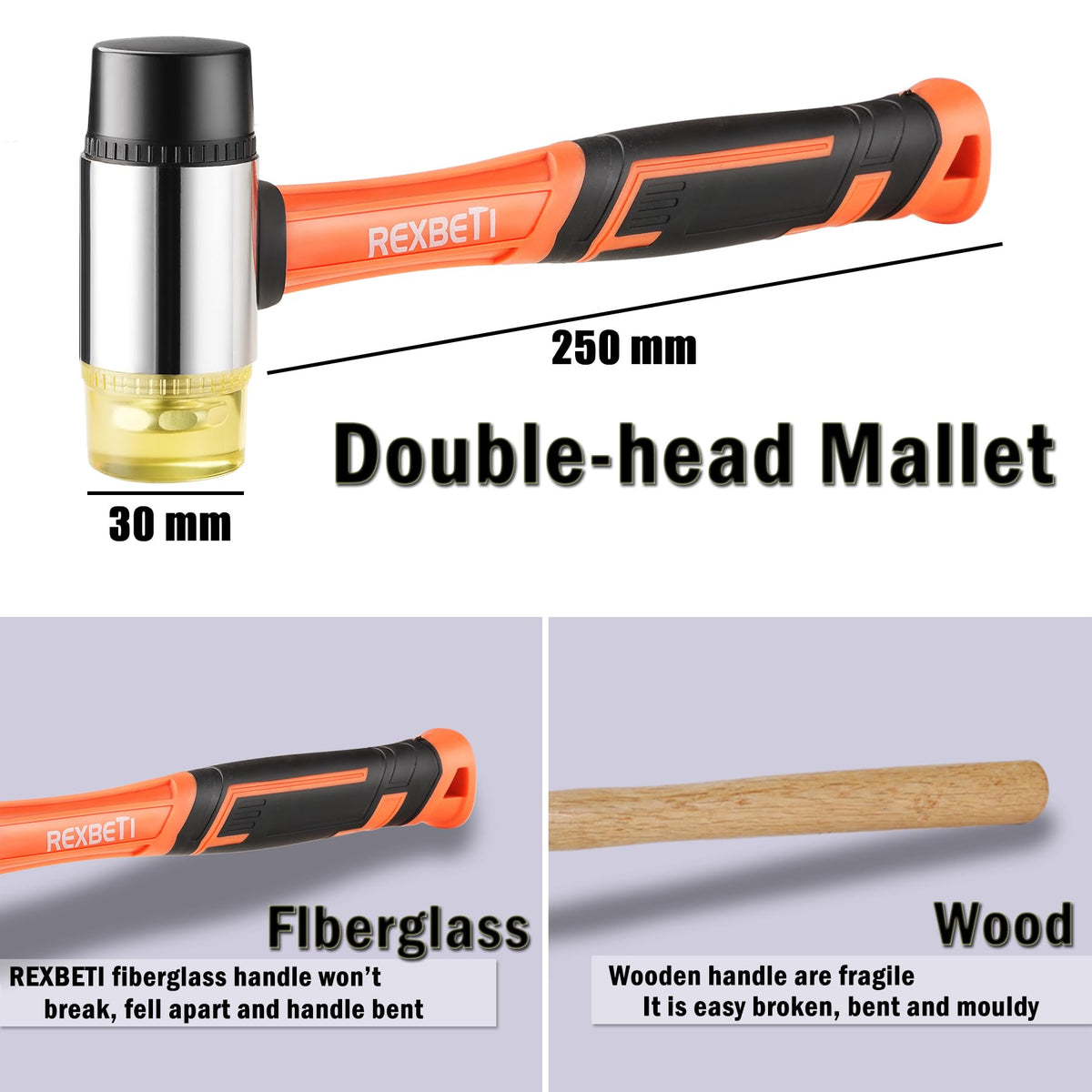 REXBETI fiberglass handle pull bar for durable plank alignment during installation