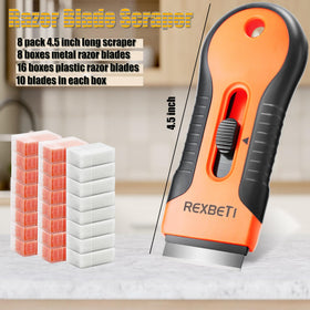 REXBETI metal blades 80pcs for tough residues on rough surfaces