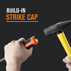 REXBETI pry bar strike cap close-up highlights built-in hammer-ready cap.