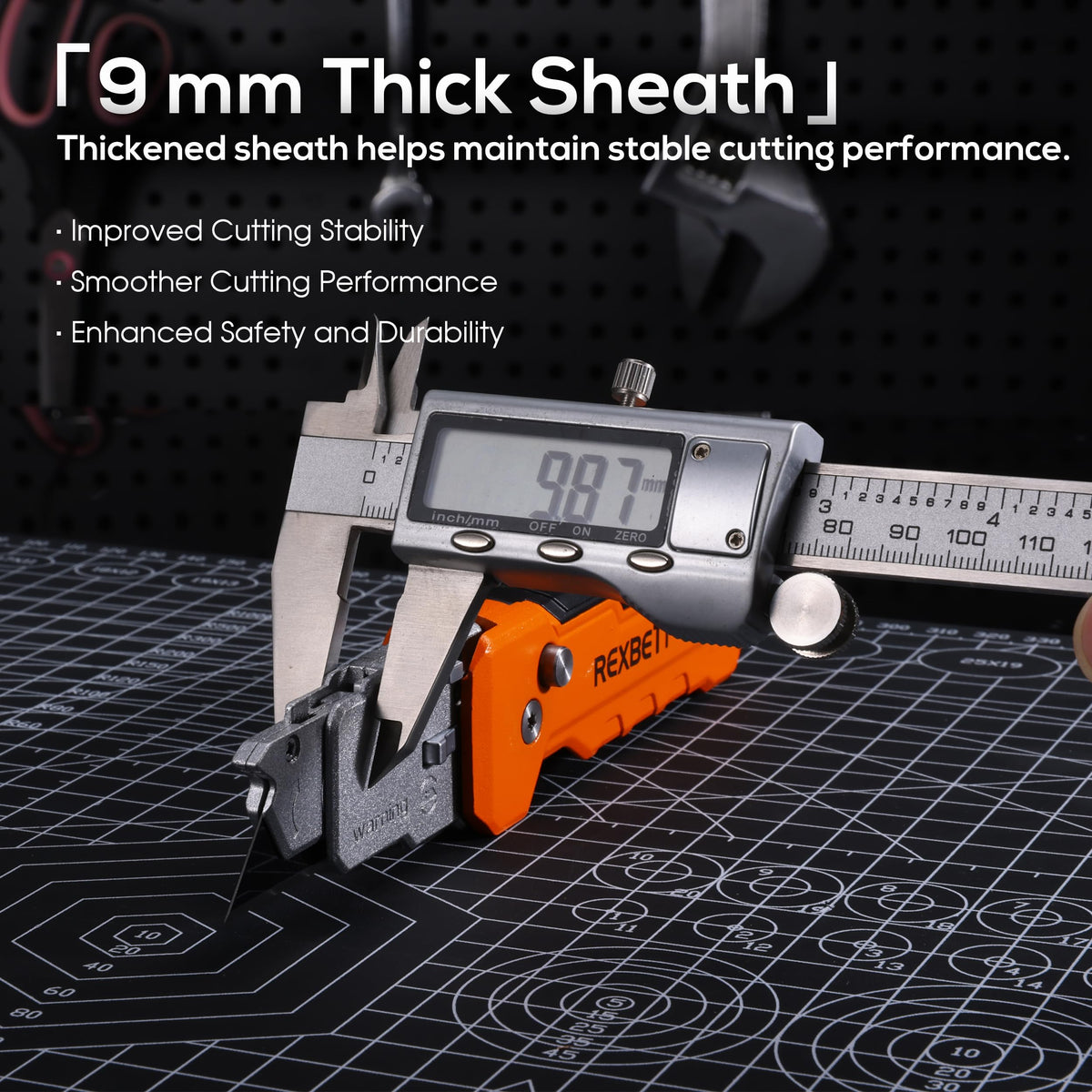 REXBETI quick blade-change feature enables tool-free replacement.