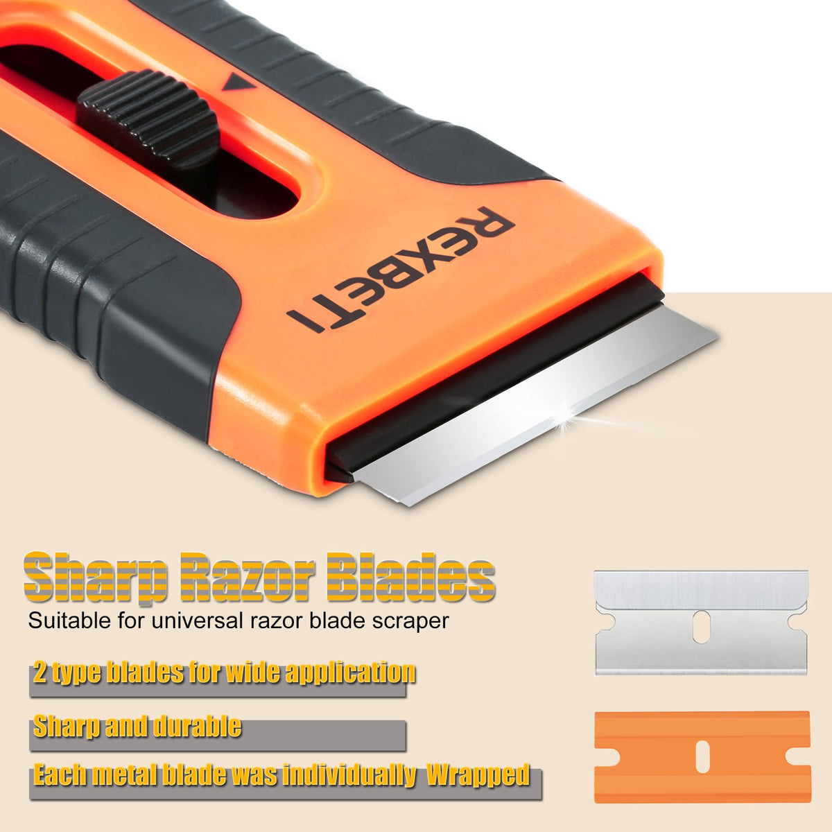 REXBETI Razor Scraper Cooktop Cleaning removes grease and labels from kitchen surfaces
