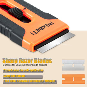 REXBETI Razor Scraper Cooktop Cleaning removes grease and labels from kitchen surfaces