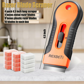 REXBETI Razor Scraper Metal Blades for tough residues on cement or metal surfaces